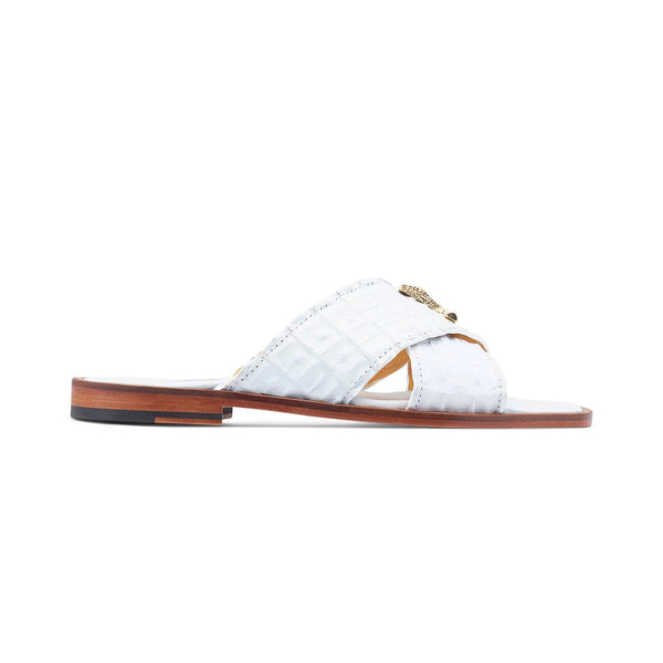 Mauri Coral 5134 Men's Shoes White Exotic Hornback Casual Sandals (MA5516)-AmbrogioShoes