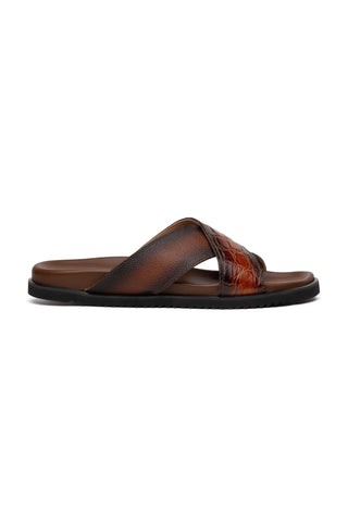 Mauri Coral 5134/6 Alligator & Time Leather Slip-on Sandals (MA5608)-AmbrogioShoes