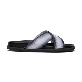 Mauri Coral 5134/6 Men's Shoes Exotic Alligator Skin & Time Leather Slip-on Sandals (MA5608)(Special Order)-AmbrogioShoes