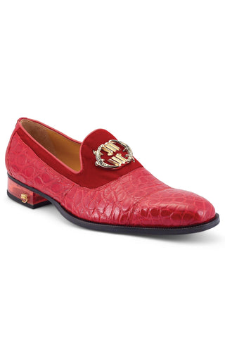 Mauri Count 3215 Exotic Alligator Skin & Velvet Slip-On Loafers (MA5473)-AmbrogioShoes