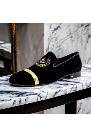 Mauri Crown 3296 Alligator Skin / Velvet / Nappa Leather Slip-On Loafers (MA5570)