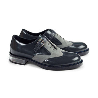 Mauri Designer Shoes 4781 Men's Calf-skin Leather & Suede Grey Oxfords (MA4509) (Special Order)-AmbrogioShoes