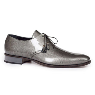 Mauri Shoes 4801 Luxury Mens Shoes Grey Canapa Patent Leather Oxfords (MA4601)-AmbrogioShoes