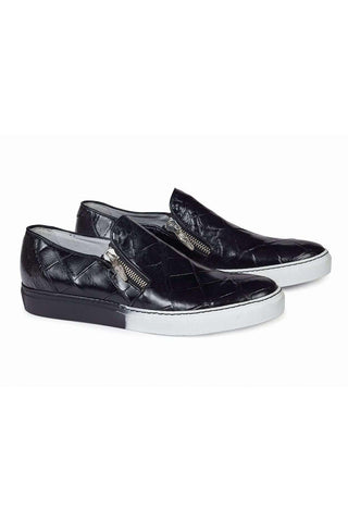Mauri Designer Shoes 8508/1 Men's Black Body Alligator Sneakers (MA4608)