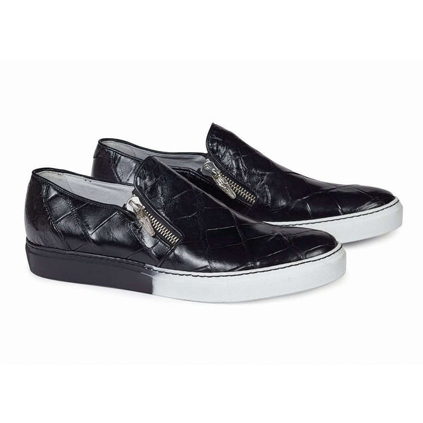Mauri Shoes 8508 Men's Black Body Alligator Sneakers (MA4608)-AmbrogioShoes