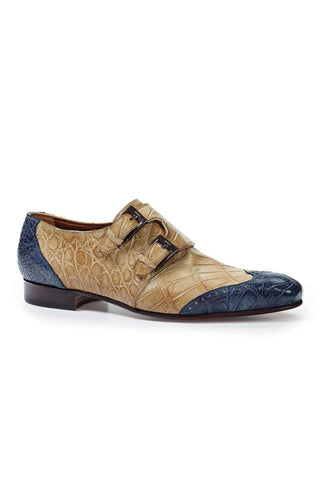Mauri Designer Shoes Caribbean Blue & Bone Burnished Alligator Loafers Art 1010 (MA4643)-AmbrogioShoes