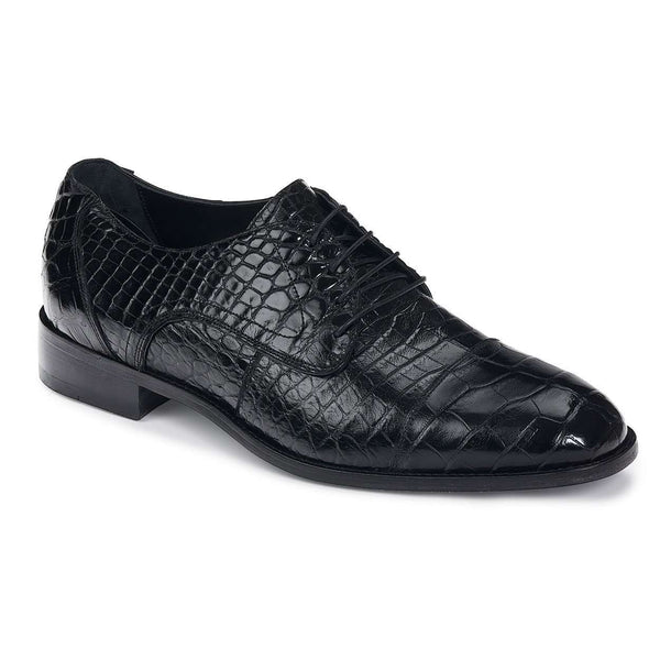Mauri Shoes Exotic Skin Men's Baby Alligator Black Oxfords 4896 (MA4917)-AmbrogioShoes