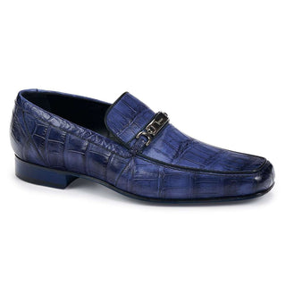 Mauri Shoes Exotic Skin Men's Baby Alligator Blue Loafers 4894 (MA4917)-AmbrogioShoes
