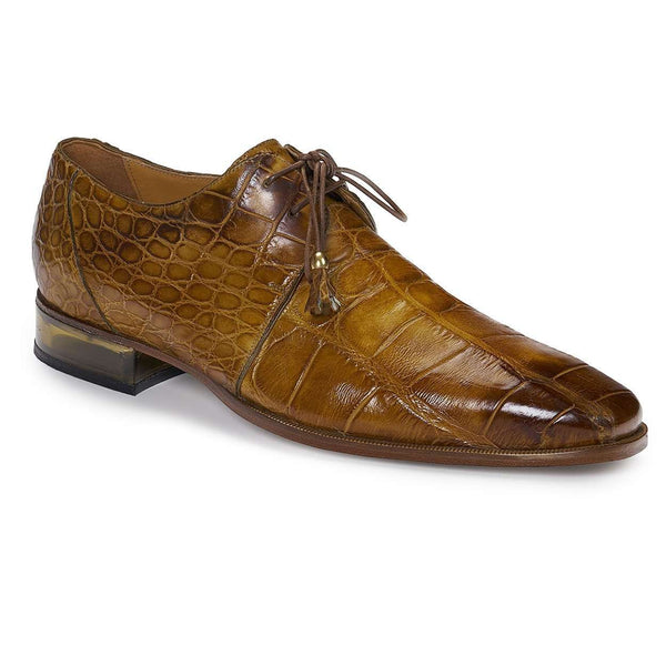 Mauri Shoes Exotic Skin Men's Body Alligator Mustard Oxfords 4851 (MA4908)-AmbrogioShoes