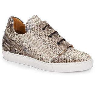 Mauri Designer Shoes Exotic Skin Men's Snake Natural Sneakers 8589 (MA4928) (Special Order)-AmbrogioShoes