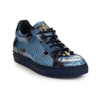Mauri Designer Shoes Men's Designer Shoes Patent Leather Malabo Blue Sneakers Art 8825/1 (MA4673) (Special Order)-AmbrogioShoes