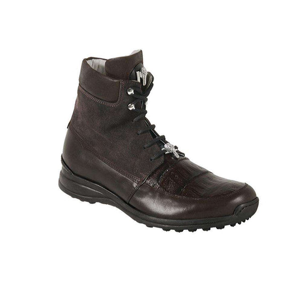 Mauri Shoes Mens Shoes Suede / Nappa Leather / Crocodile Sport Rust Demi Boots Art 8790 (MA4709)-AmbrogioShoes