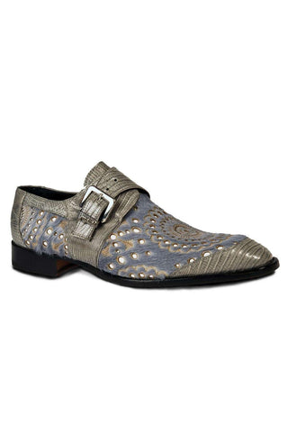 Mauri Designer Shoes Pony Light Grey White & Lizard Loafers Art 4826 (MA4646)-AmbrogioShoes