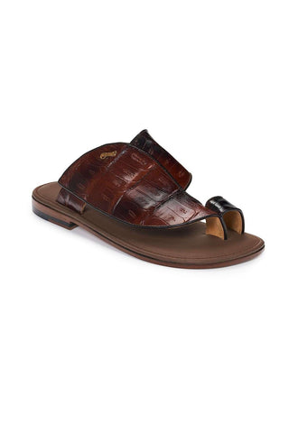 Mauri Designer Shoes Skin Men's Baby Croc multi Brown Sandals 1951 (MA4900)-AmbrogioShoes