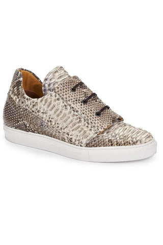 Mauri Designer Shoes Skin Men's Snake Natural Sneakers 8589 (MA4928)-AmbrogioShoes