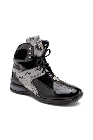 Mauri Diamond 8402 Crocodile / Fabric / Patent High-Top Sneakers (MA5554)