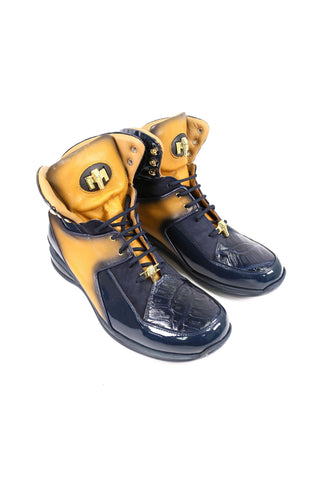 Mauri Diamond 8402 Crocodile / Suede / Nappa / Patent High-Top Sneakers (MA5625)