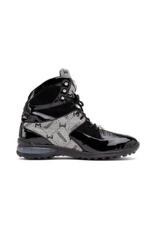 Mauri Diamond 8402 Exotic Crocodile / Fabric / Patent High-Top Sneakers (MA5554)-AmbrogioShoes