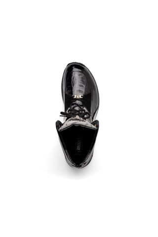 Mauri Diamond 8402 Exotic Crocodile / Fabric / Patent High-Top Sneakers (MA5554)-AmbrogioShoes