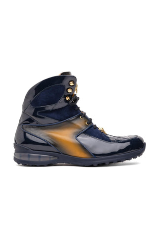 Mauri Diamond 8402 Exotic Crocodile / Suede / Nappa / Patent High-Top Sneakers (MA5625)-AmbrogioShoes