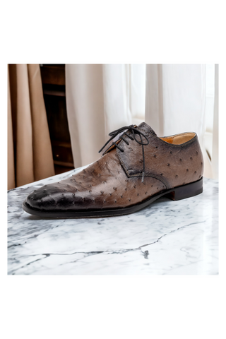 Mauri Dillinger 1056-2 Exotic Ostrich-Skin Derby (MA5560)-AmbrogioShoes