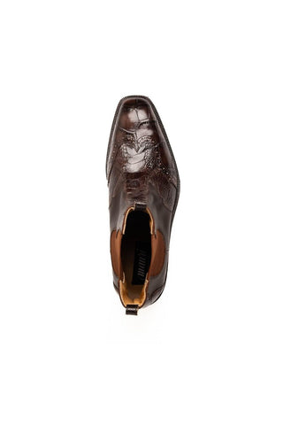 Mauri Ebony 1092 Exotic Alligator / Ostrich Leg / Calf-Skin Leather Chelsea Boots (MA5634)-AmbrogioShoes