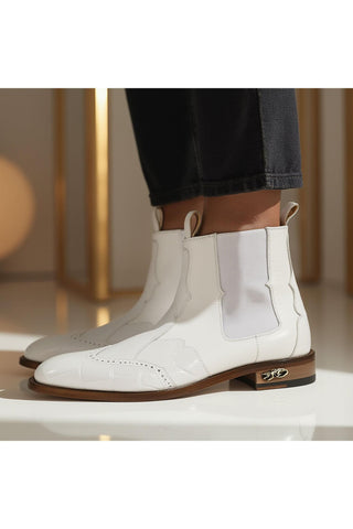 Mauri Ebony 1092/3 Exotic Alligator / Calf-Skin Leather Chelsea Boot(MA5656)-AmbrogioShoes