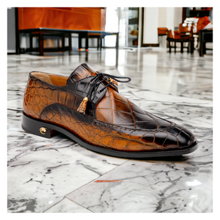 Mauri Eminence 3287 Men's Shoes Exotic Alligator Skin Split-Toe Derby (MA5556) (Special Order)-AmbrogioShoes