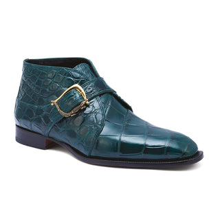 Mauri Esquire 4955 Men's Shoes Hutner Green Exotic Alligator Chukka Boots (MA5262) (Special Order)-AmbrogioShoes