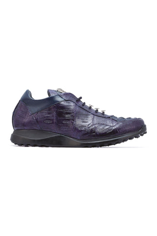Mauri Everglades M789 Wonder Blue Exotic Crocodile / Hornback Crown Sneakers (MA5266)-AmbrogioShoes