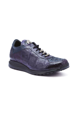 Mauri Everglades M789 Wonder Blue Exotic Crocodile / Hornback Crown Sneakers (MA5266)-AmbrogioShoes