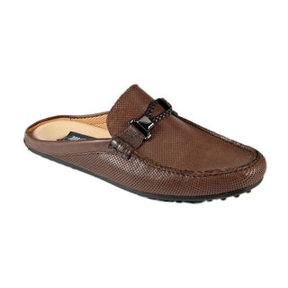 Mauri Freedom Brown Ostrich / Calf-Skin Leather Sandals 3473 (MAO1037)-AmbrogioShoes