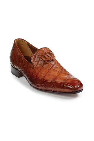 Mauri Gold Burnished Alligator Loafers Art 4821 (MA4645)-AmbrogioShoes