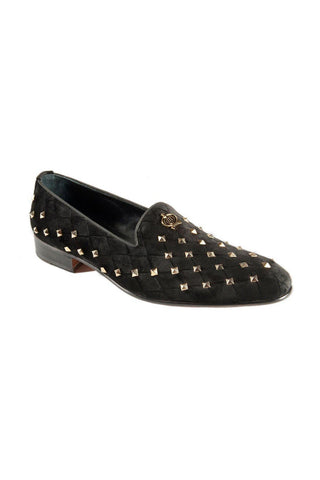 Mauri Grazia Black Crystalized Velvet Loafers 3063 (MAO1015)-AmbrogioShoes