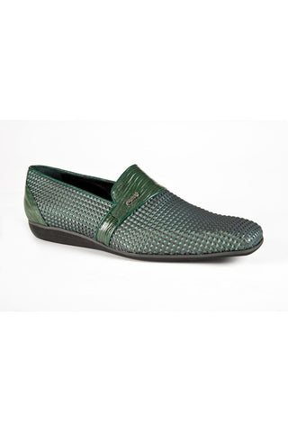 Mauri Green Teju Lizard / Fabric Texture Print -Casual Moccasins 2191-1 (MAO1040)-AmbrogioShoes