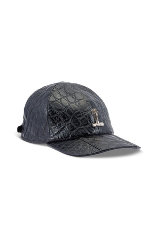 Mauri H65 Men's Black Exotic Alligator Hat (MAH1037)-AmbrogioShoes