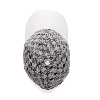 Mauri H65 Men's Black, Gray & White Double M Fabric / Time Leather Hat (MAH1045) (Special Order)-AmbrogioShoes