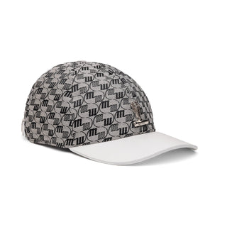 Mauri H65 Men's Black, Gray & White Double M Fabric / Time Leather Hat (MAH1045) (Special Order)-AmbrogioShoes