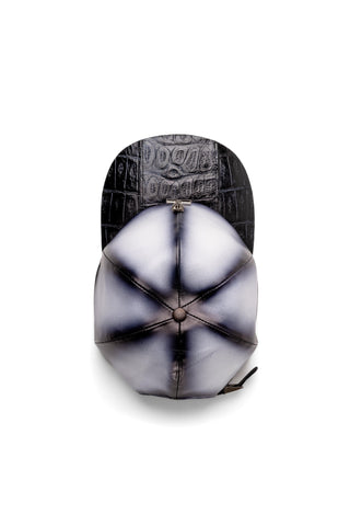 Mauri H65 Men's Black & White Exotic Crocodile / Nappa Leather Hat (MAH1041)