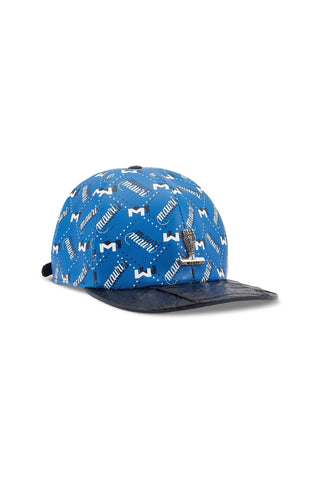 Mauri H65 Men's Blue & Black Exotic Crocodile / Calf-Skin Leather Hat (MAH1040)-AmbrogioShoes