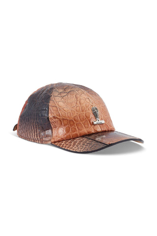 Mauri H65 Men's Brown Combo Alligator Hat (MAH1036)-AmbrogioShoes