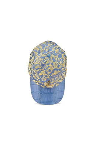 Mauri H65 Men's Exotic Crocodile Skin & Gobelins Fabric Hat (MAH1021)-AmbrogioShoes
