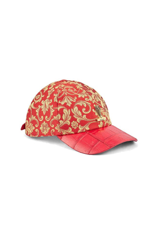Mauri H65 Men's Exotic Crocodile Skin & Gobelins Fabric Hat (MAH1021)-AmbrogioShoes