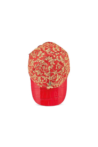 Mauri H65 Men's Exotic Crocodile Skin & Gobelins Fabric Hat (MAH1021)-AmbrogioShoes