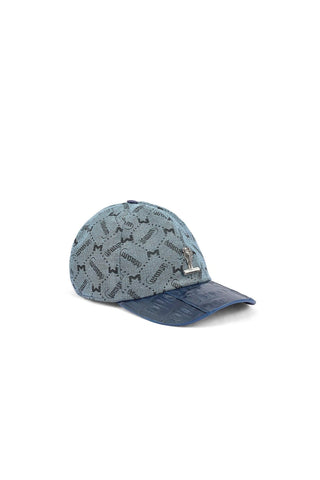 Mauri H65 Men's Exotic Crocodile Skin & Mauri Fabric Hat (MAH1028)-AmbrogioShoes