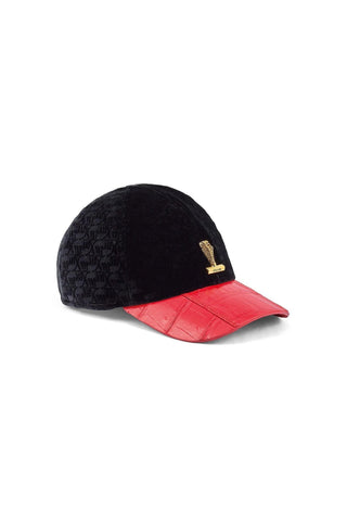 Mauri H65 Men's Exotic Crocodile Skin & Velvet Leather Hat (MAH1019)-AmbrogioShoes
