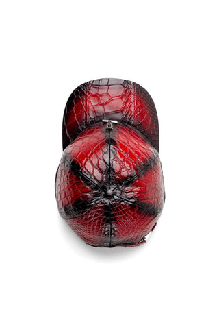 Mauri H65 Men's Red with Black Finished Exotic Alligator Hat (MAH1043)-AmbrogioShoes