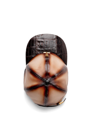 Mauri H65 Men's Sport Rust & Dune Crocodile / Nappa Leather Hat (MAH1042)