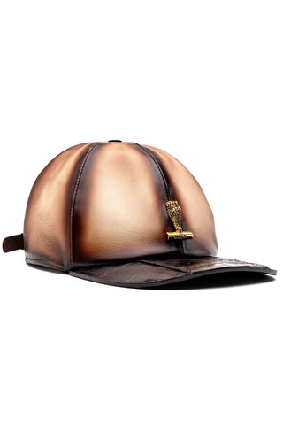 Mauri H65 Men's Sport Rust & Dune Crocodile / Nappa Leather Hat (MAH1042)