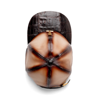 Mauri H65 Men's Sport Rust & Dune Exotic Crocodile / Nappa Leather Hat (MAH1042) (Special Order)-AmbrogioShoes